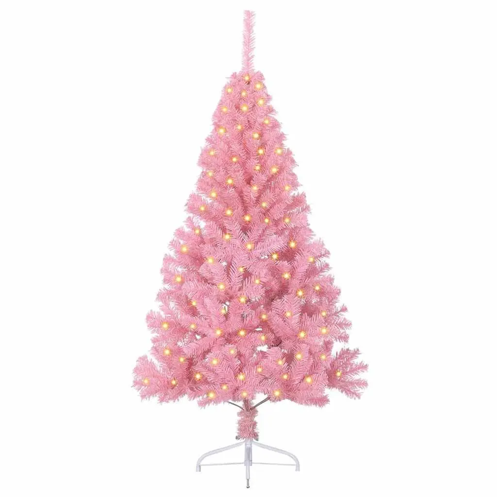 Artificial Christmas Tree Pre-lit 120cm Pink Cone Shaped