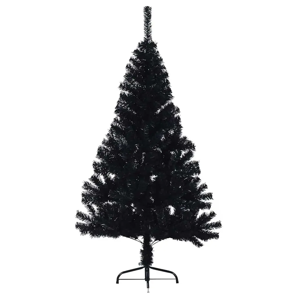 Artificial Pre-lit Christmas Tree 120cm Black Cone LED Warm White Lights Indoor