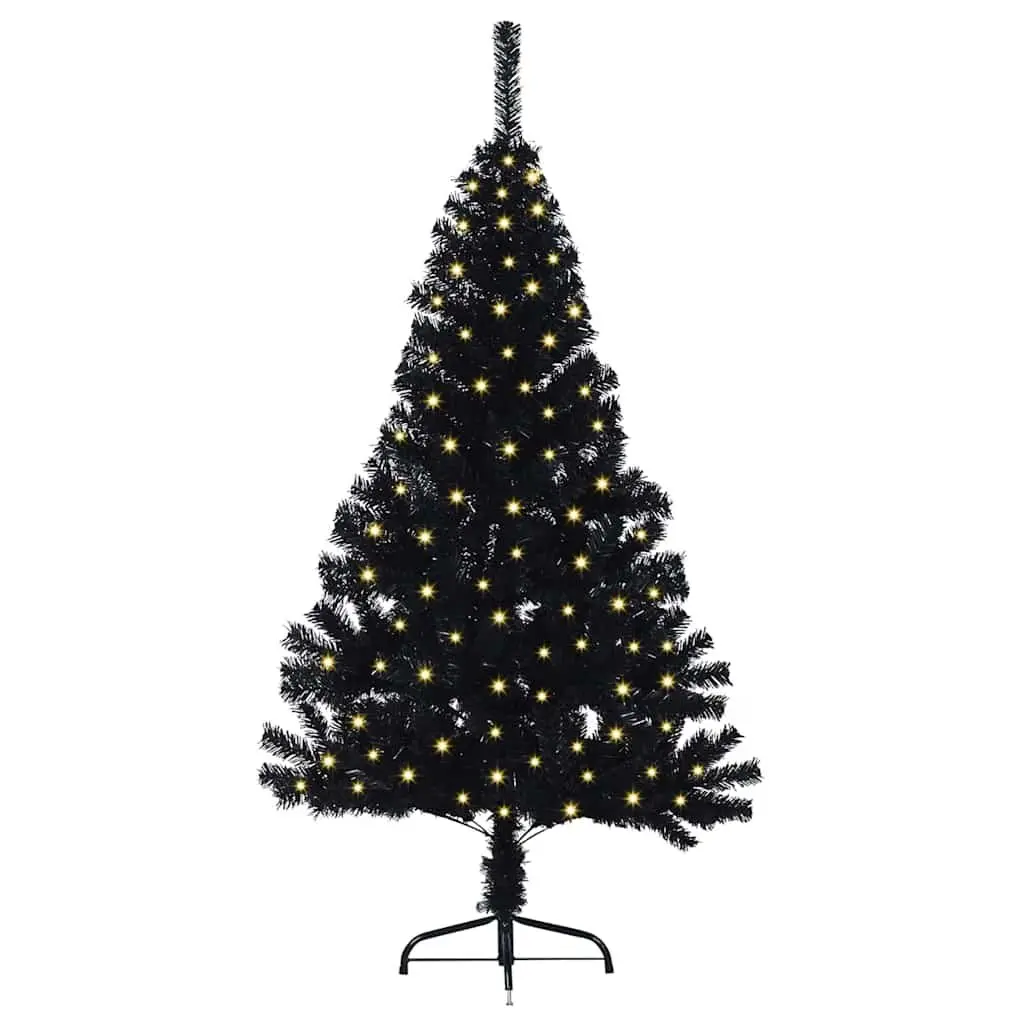 Artificial Pre-lit Christmas Tree 150cm Black Cone LED Warm White Lights Indoor
