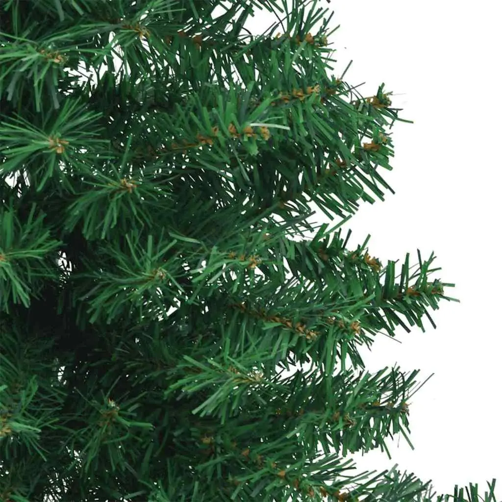 Corner Artificial Christmas Tree 180cm Green PVC LED Pre-Lit Holiday Decoration