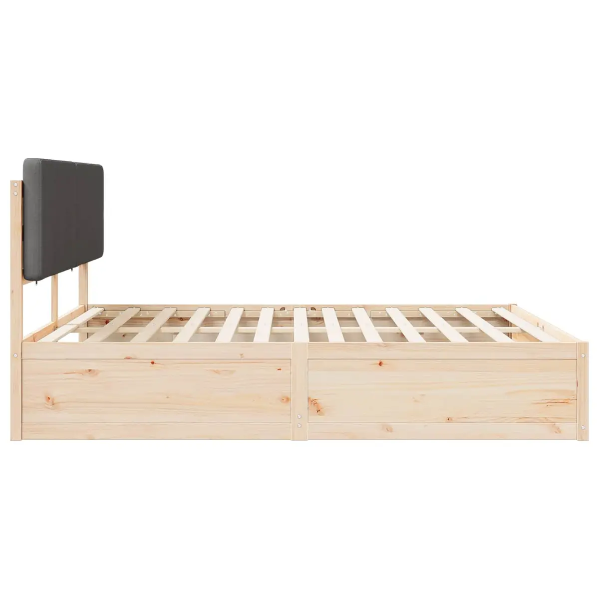Bed Frame Upholstered Headboard Dark Grey 180 x 200 cm Modern