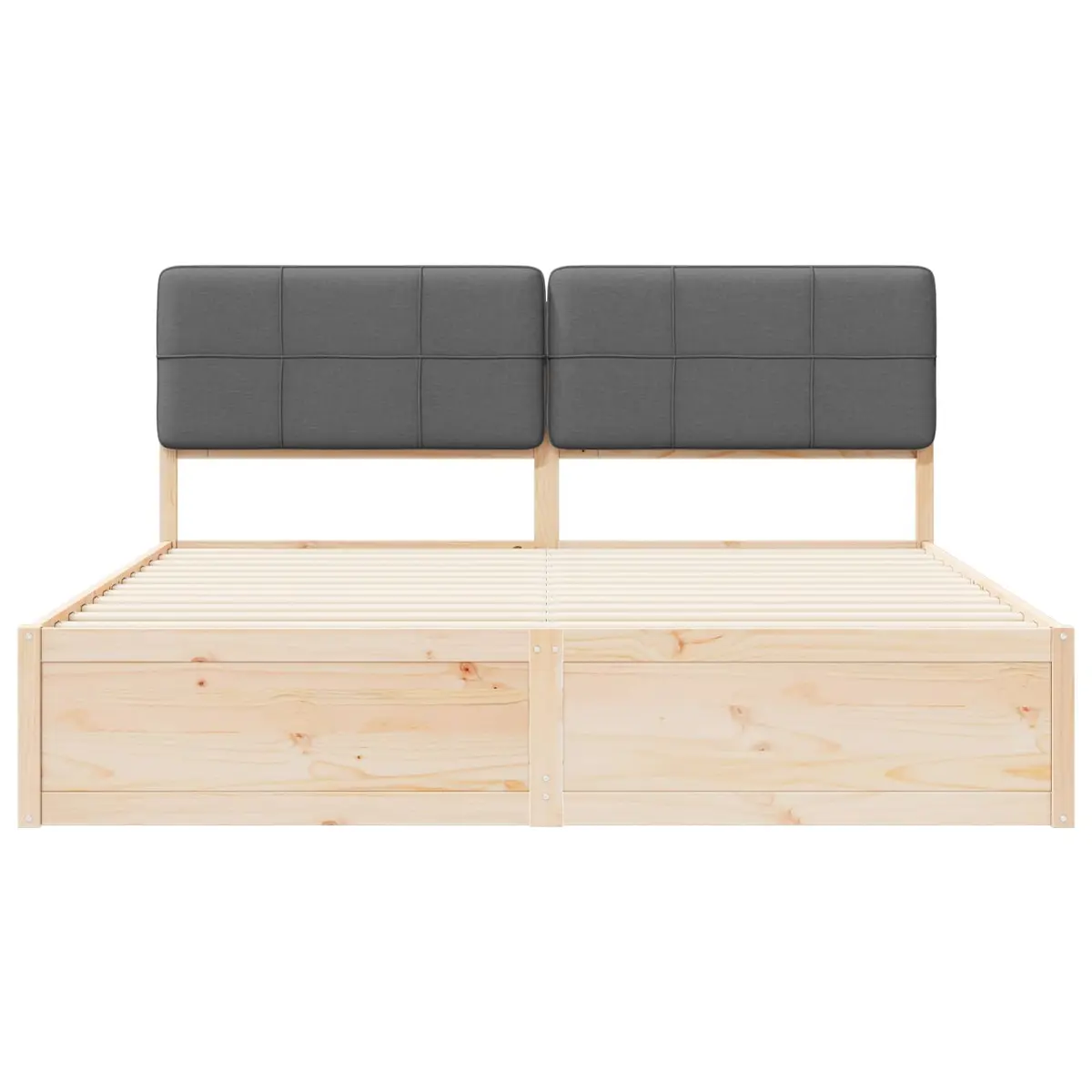 Bed Frame with Upholstered Headboard Grey 180 x 200 cm Modern Bedroom Furniture
