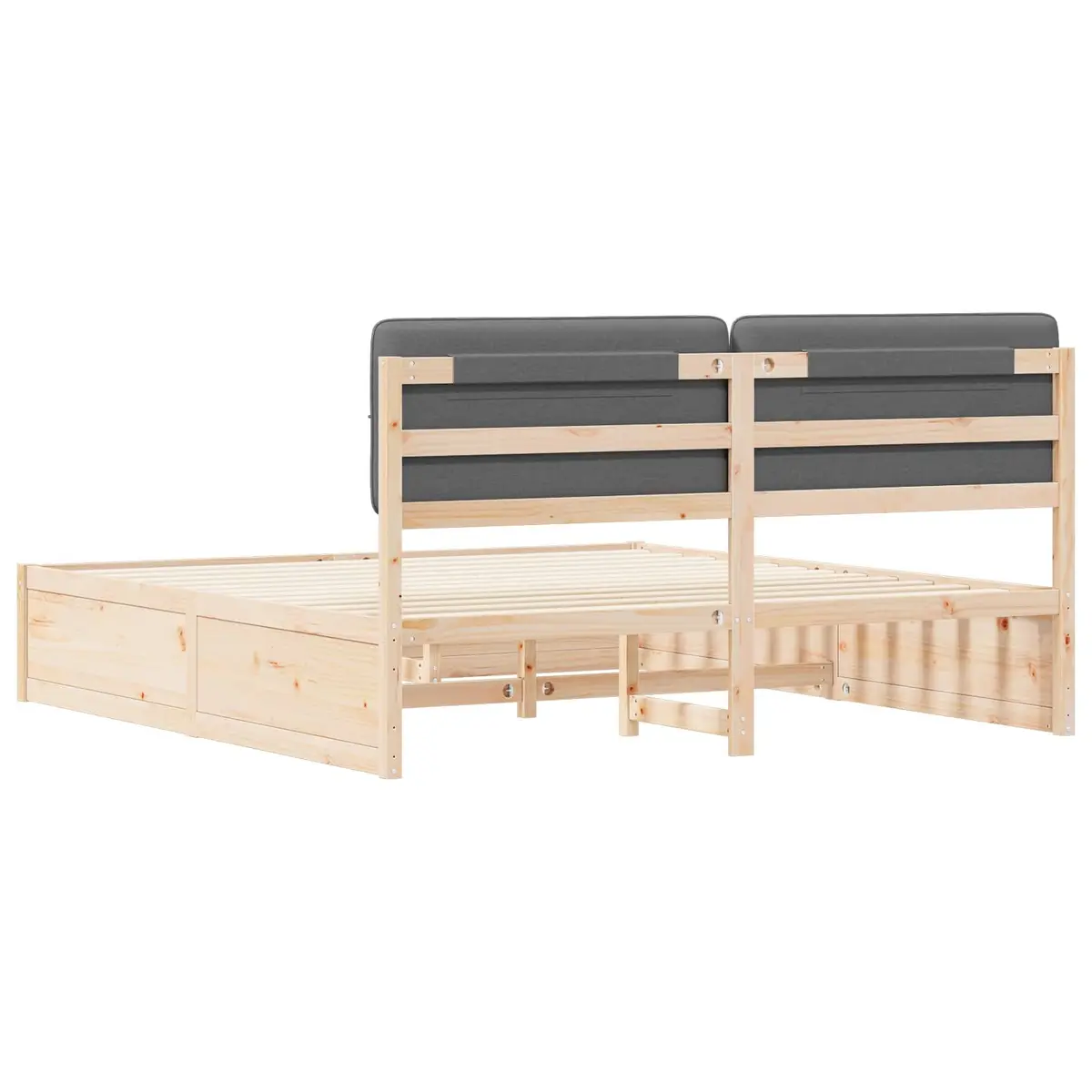 Bed Frame with Upholstered Headboard Grey 180 x 200 cm Modern Bedroom Furniture