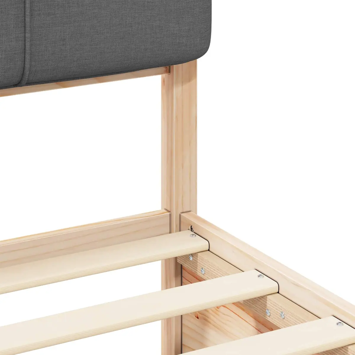Bed Frame with Upholstered Headboard Grey 180 x 200 cm Modern Bedroom Furniture
