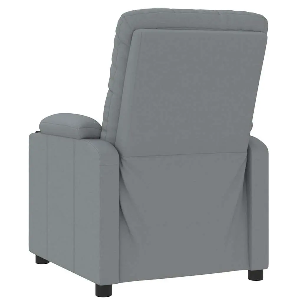Massage Chair Light Grey Fabric Manual Reclining 3 Positions Vibration 6 Points