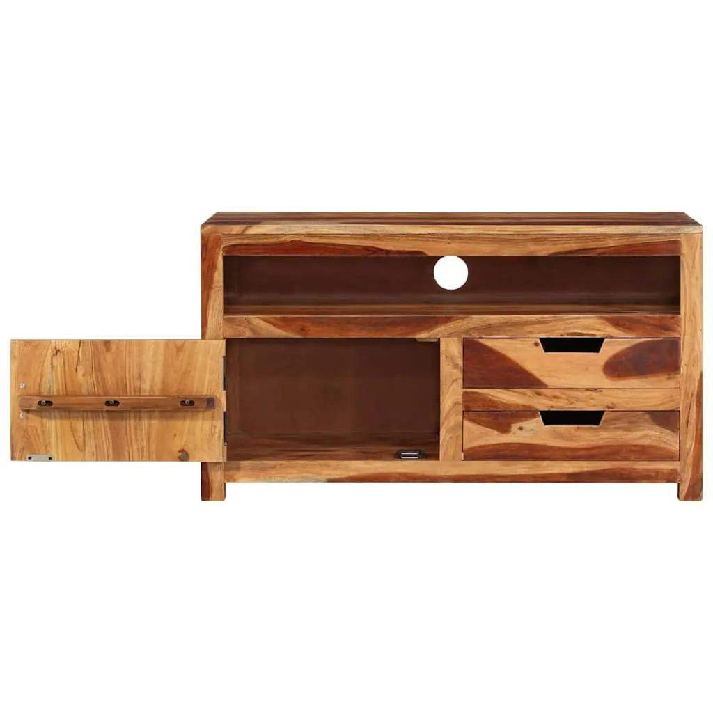 Wooden TV Cabinet Solid Acacia Wood 90x34.5x50 cm Brown Lowboard Storage Unit