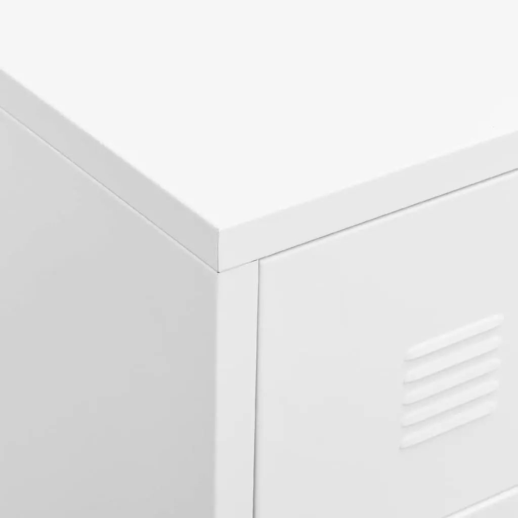 Metal Drawer Cabinet 4-Drawer Storage Unit White Industrial Style