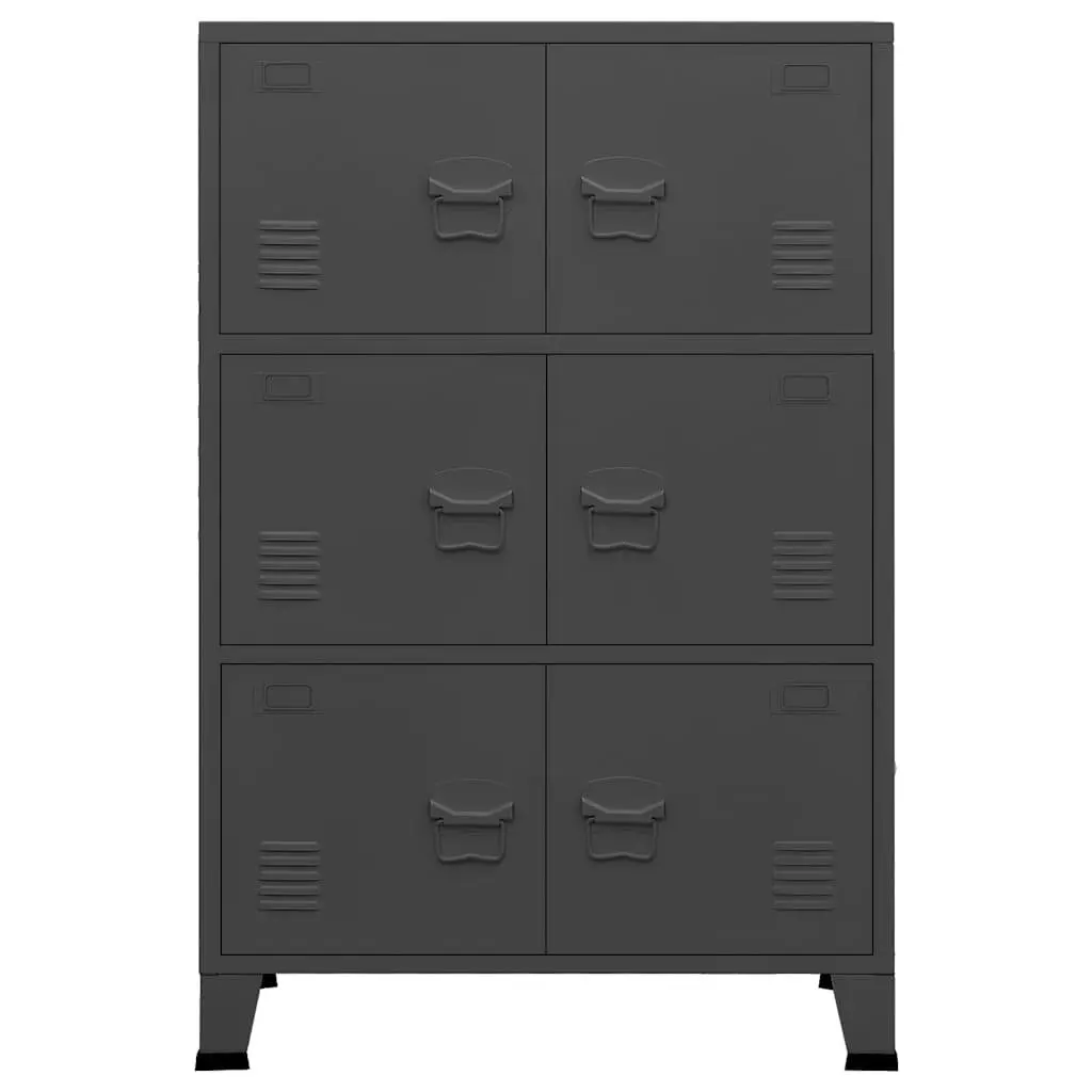 Industrial Storage Chest 6 Doors Metal Anthracite