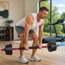Adjustable Dumbbell Set 30kg Home Gym Free Weights Detachable Iron Sand Black