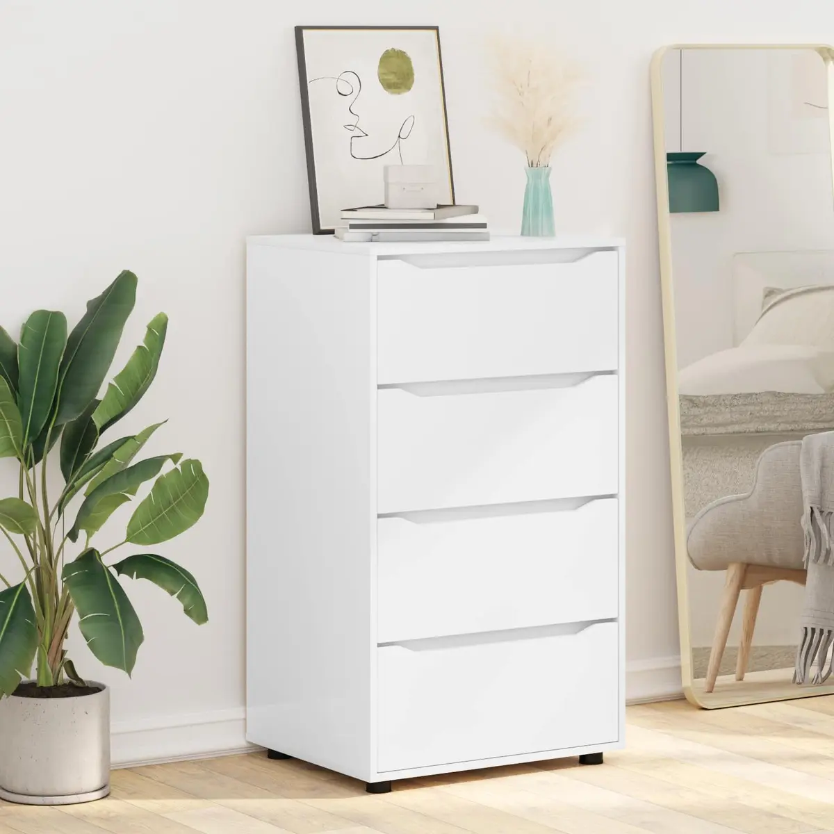 Storage Cabinet White Engineered Wood 60 x 48 x 105 cm