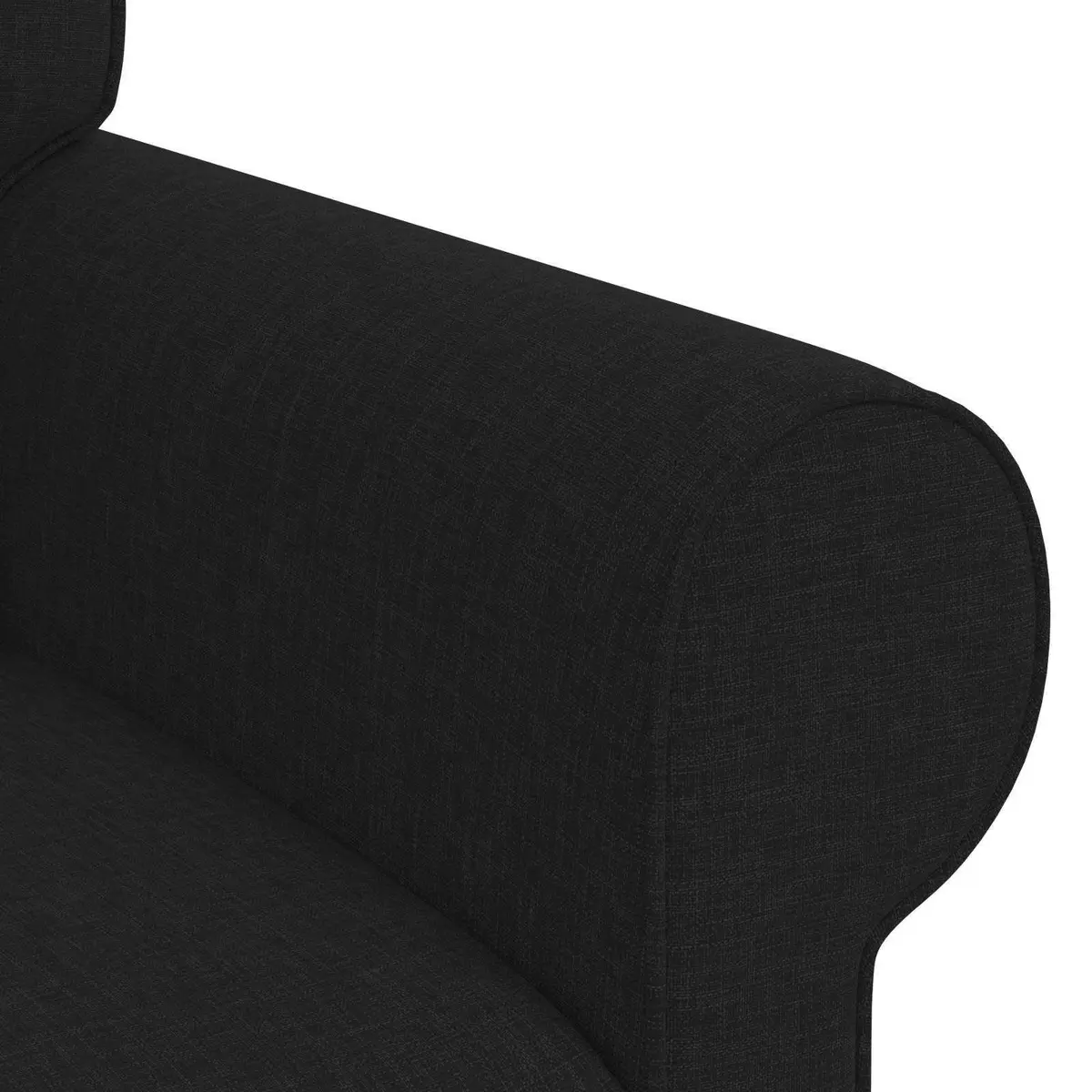 2 Piece Modular Sofa Set Black Fabric Contemporary Living Room Seating