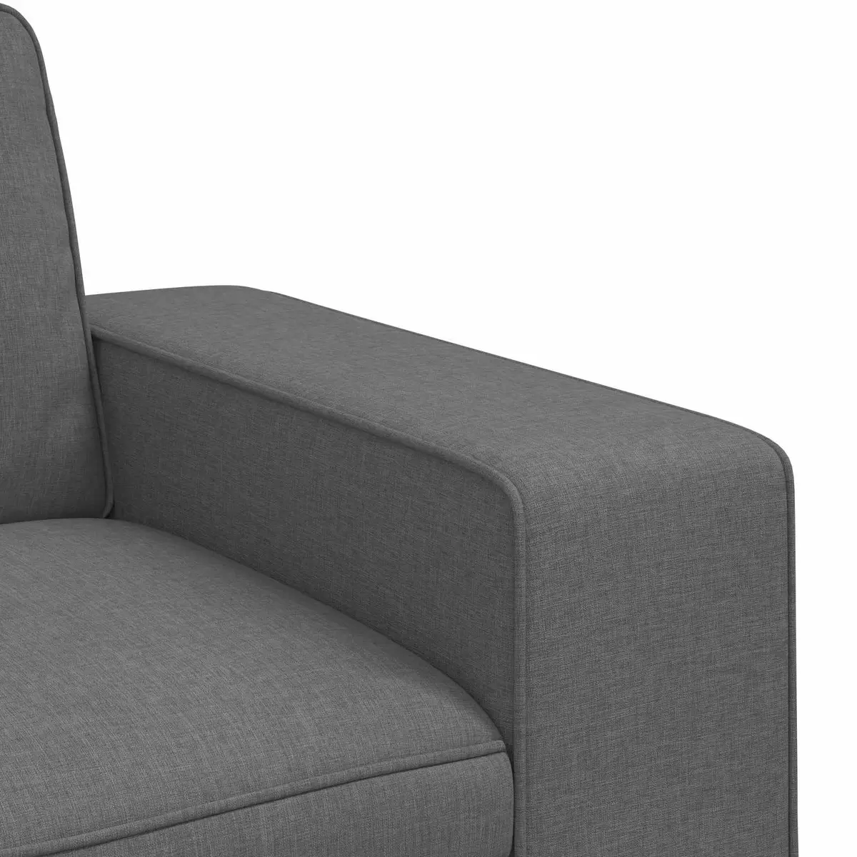 2 Piece Modular Sofa Set Grey Fabric Sectional Living Room Furniture