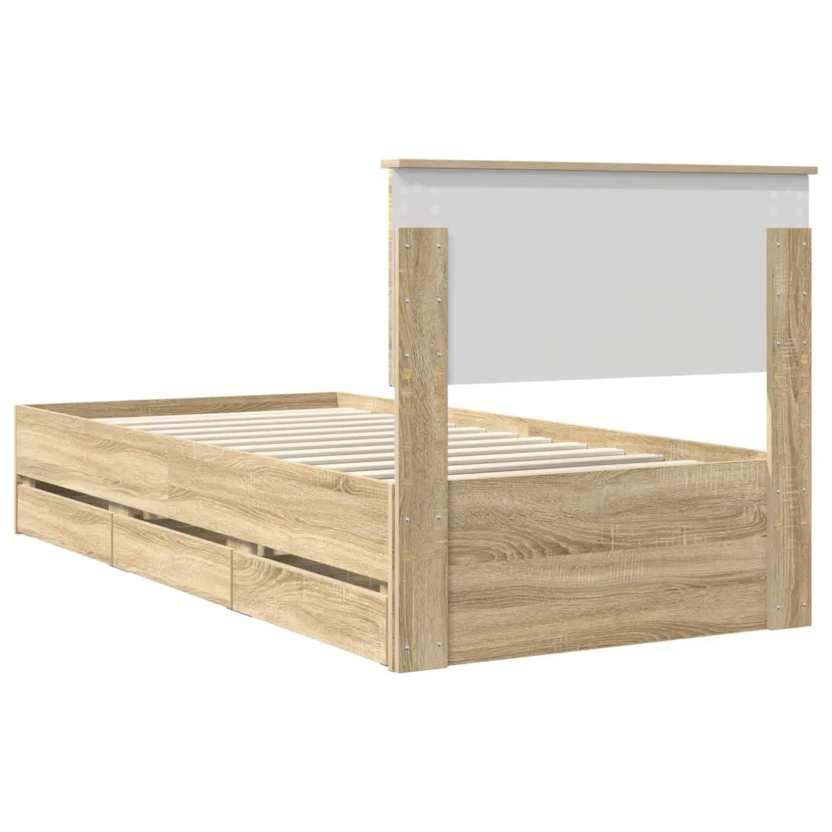 Bed Frame with Storage Drawer Engineered Wood 90 x 190 cm Sonoma Oak