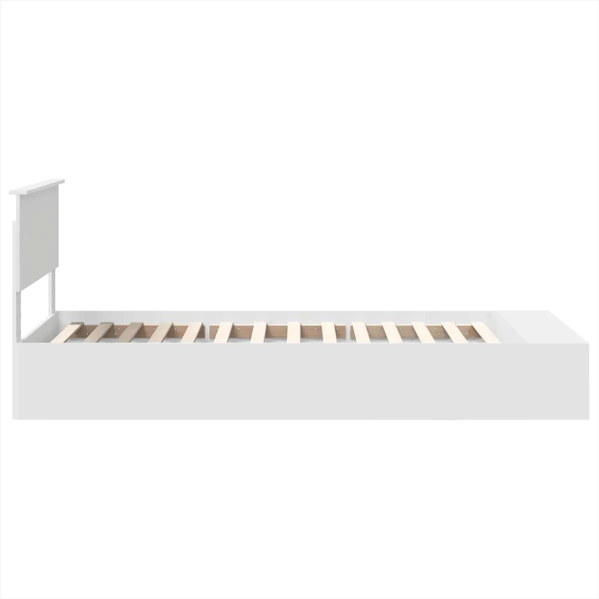 Bed Frame with Storage Headboard Adjustable Footboard 90 x 190 cm White