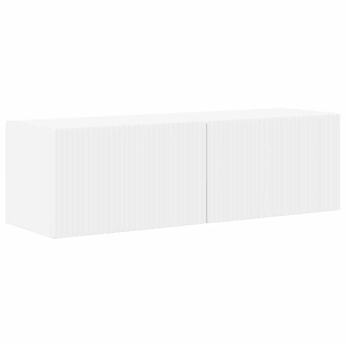TV Wall Cabinet Set Wall-Mounted Storage 4 Piece White Engineered Wood