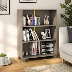 Book Cabinet 85x35x112cm 3-Shelf Storage Shelving Unit Light Grey Standing
