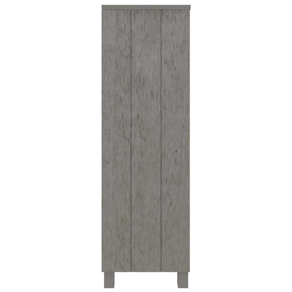 Book Cabinet Solid Pinewood 3-Shelf Storage Unit 85x35x112cm Light Grey