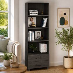 Highboard Cabinet with Shelves and Drawers Light Grey Storage Furniture Solid