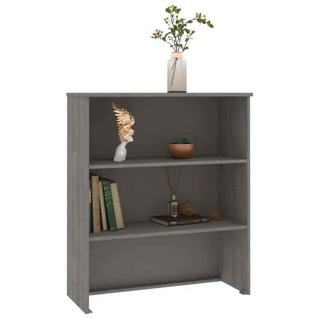 Highboard Top Light Grey Solid Pine Wood 85x35x100cm Sideboard Cabinet Topper