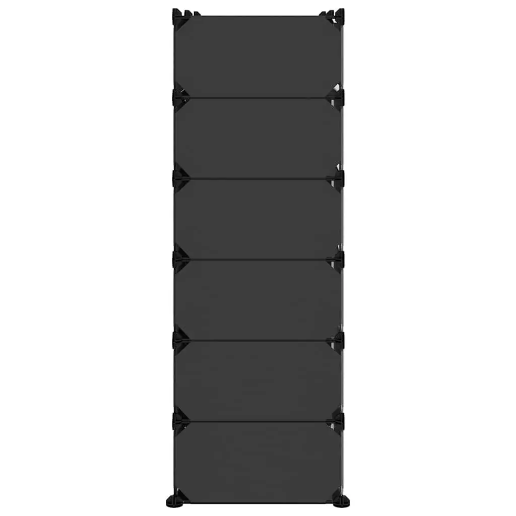 Shoe Rack Black Storage Organiser 94.5x36.5x106cm PP Plastic Panels Steel Frame
