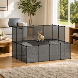 Small Animal Cage 143x107x93 cm Enclosure Pen Hutch Rabbits Guinea Pigs Hamsters