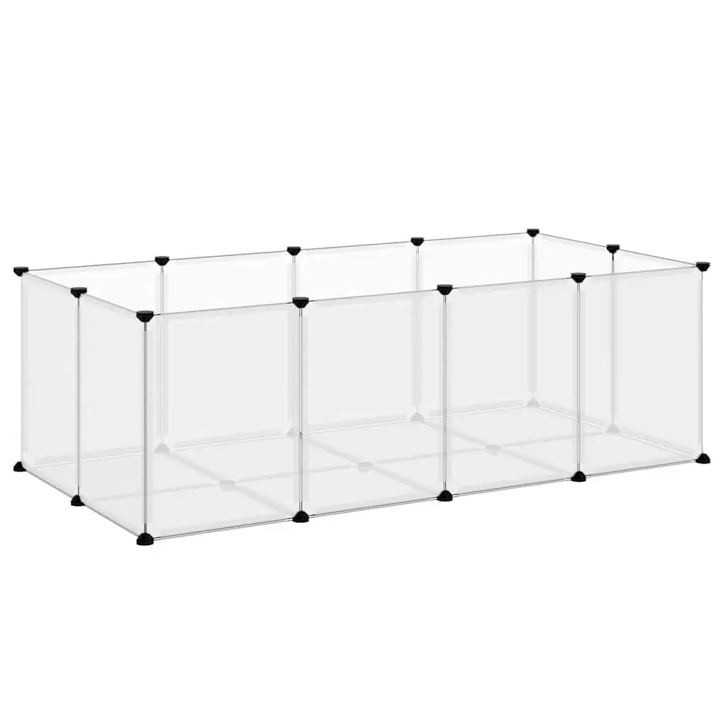 Small Animal Cage Transparent PP Plastic Steel Frame Enclosure Play Pen
