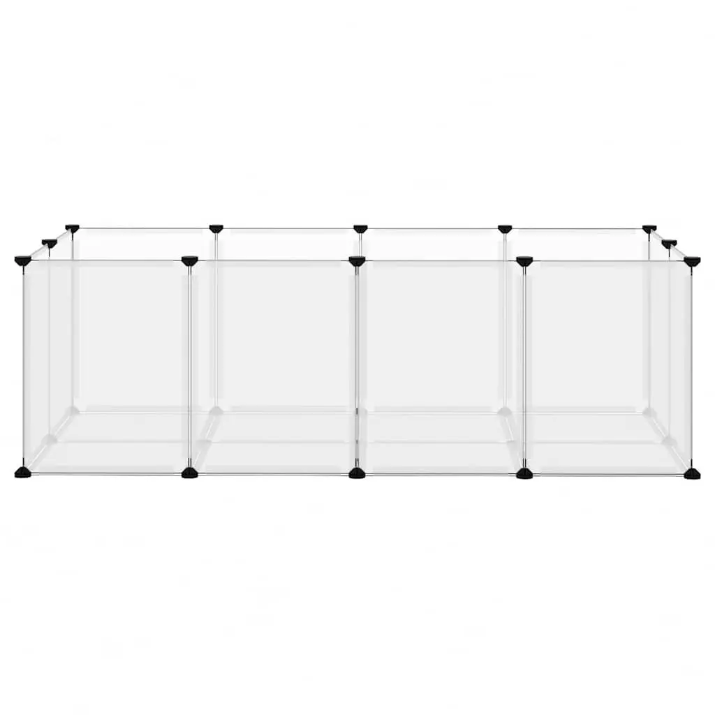 Small Animal Cage Transparent PP Plastic Steel Frame Enclosure Play Pen