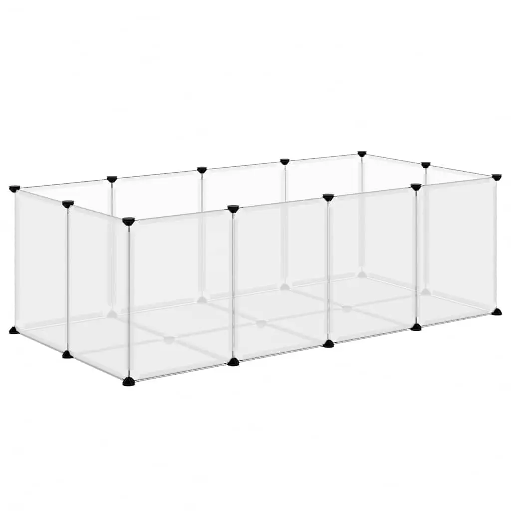 Small Animal Cage Transparent PP Plastic Steel Frame Enclosure Play Pen