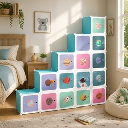 Cube Storage Cabinet Kids 15 Compartments Organiser Closet Bedroom Playroom