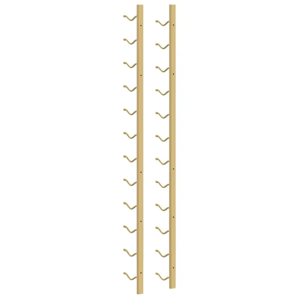Wall Mounted Wine Rack Gold Iron 12 Bottle Storage Holder