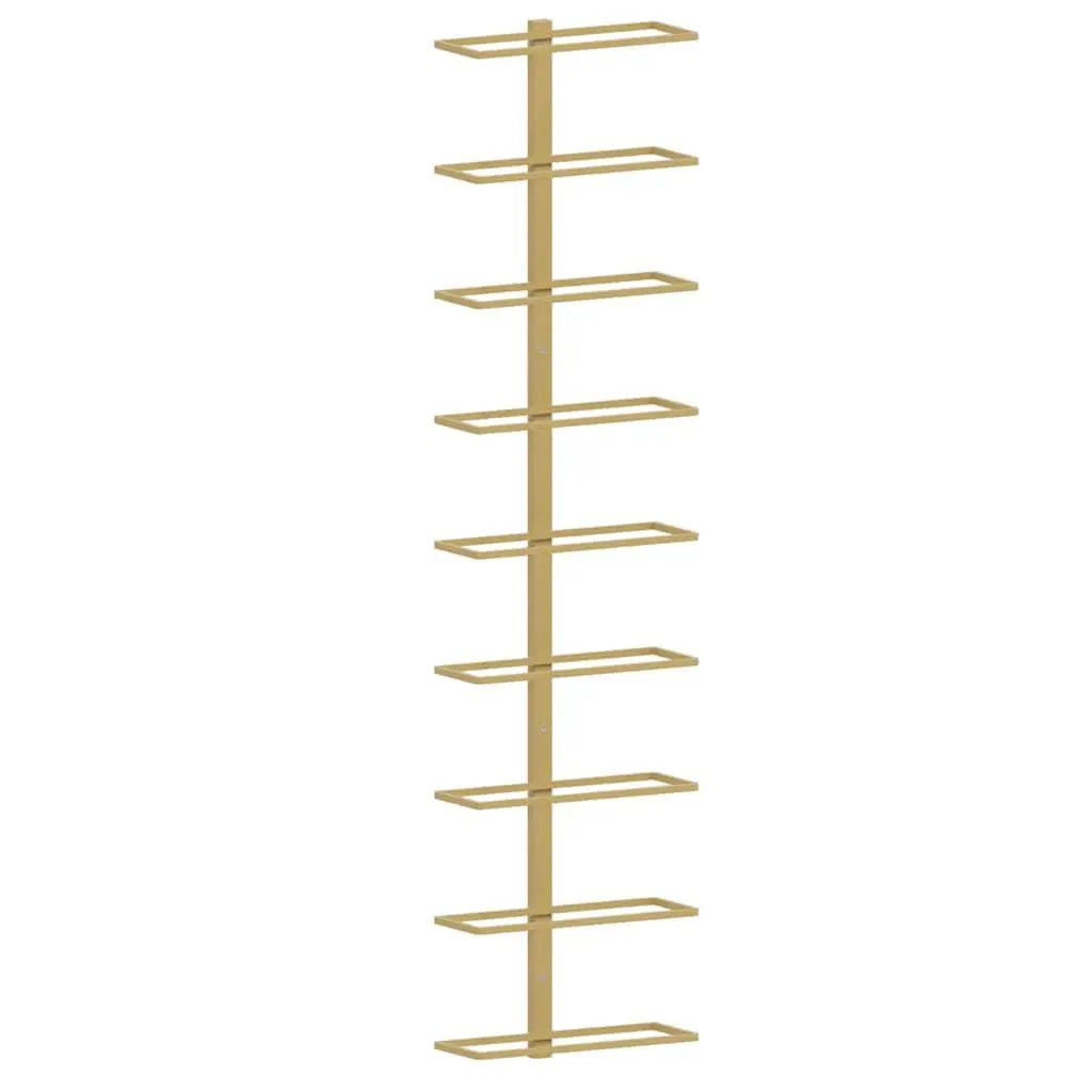 Wall-mounted Wine Rack 9 Bottles Gold Iron Storage Organiser