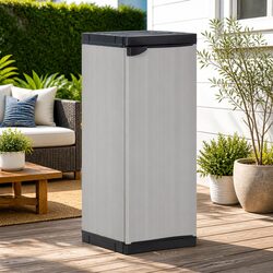 Garden Storage Cabinet with Shelf Outdoor Patio Organiser Grey Black 35x40x85cm
