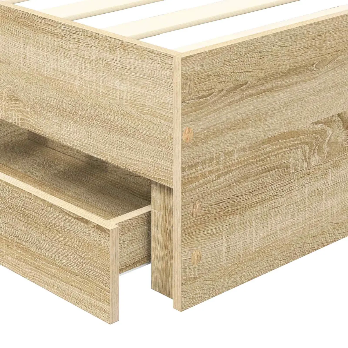 Bed Frame with Drawer Storage Engineered Wood Sonoma Oak 90 x 190 cm Modern