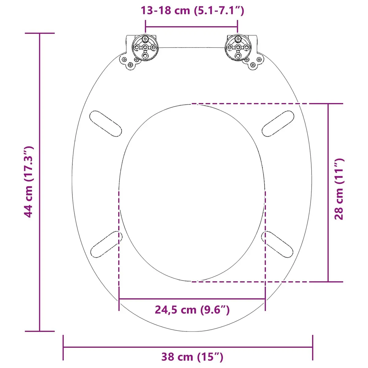 Soft-Close Toilet Seat 2 Pack Blue MDF Board Standard Fixing Non-Slip Bumpers