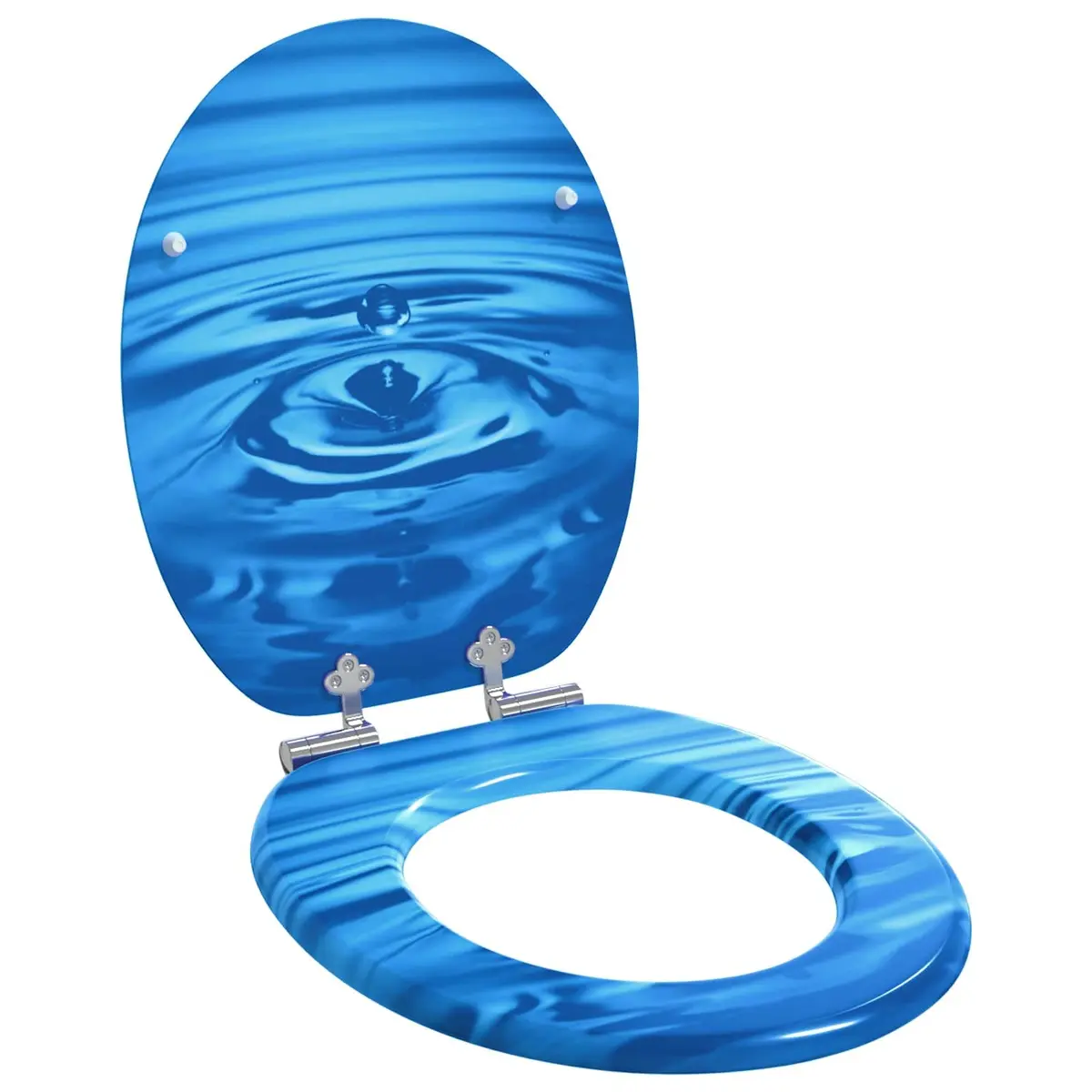 Soft-Close Toilet Seat 2 Pack Blue MDF Board Standard Fixing