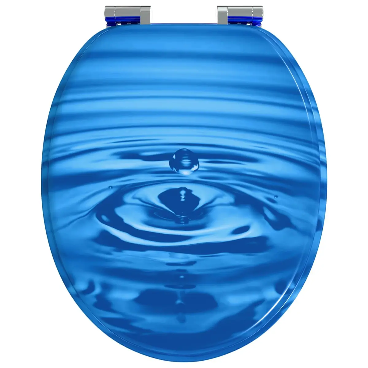 Soft-Close Toilet Seat 2 Pack Blue MDF Board Standard Fixing