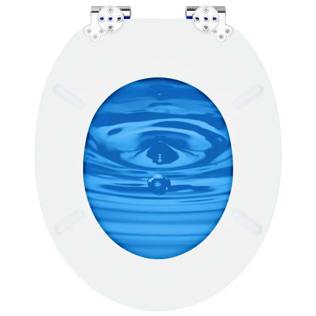 Soft-Close Toilet Seat 2 Pack Blue MDF Board Standard Fixing
