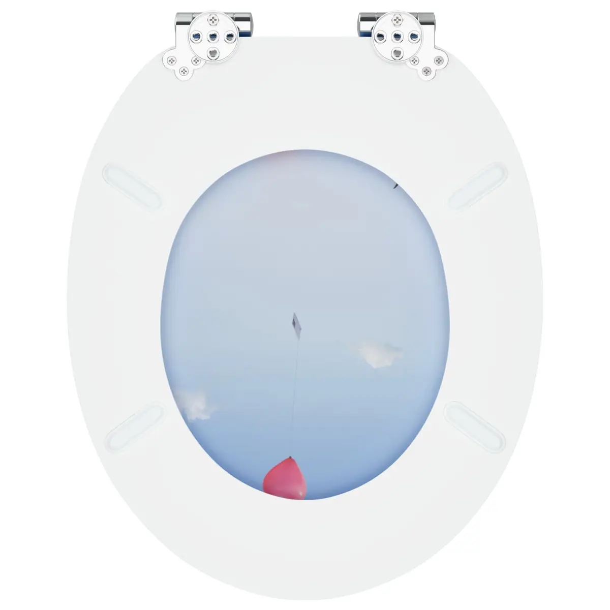 Soft-Close Toilet Seat Blue 44 x 38 cm MDF Durable Quiet