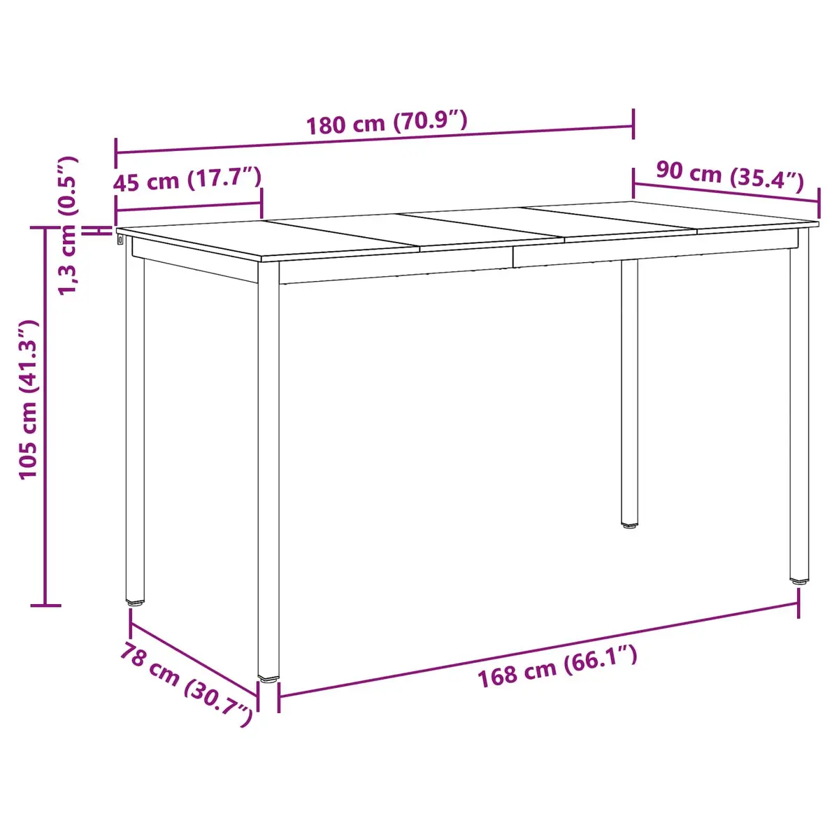 Standing Bar Table Rectangular Kitchen Dining Room Engineered Wood Black Modern