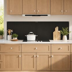 Kitchen Backsplash Tempered Glass 2 pcs Black 90 x 50 cm Wall Protection