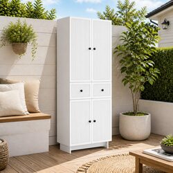 Cabinet Set 2 pcs White 66 x 34.5 x 90 cm Engineered Wood Furniture Storage