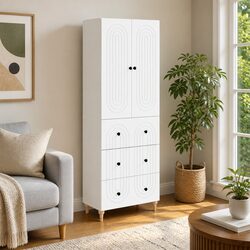 Cabinet Set 2 pcs Engineered Wood Storage Furniture Shelves Drawers Organiser