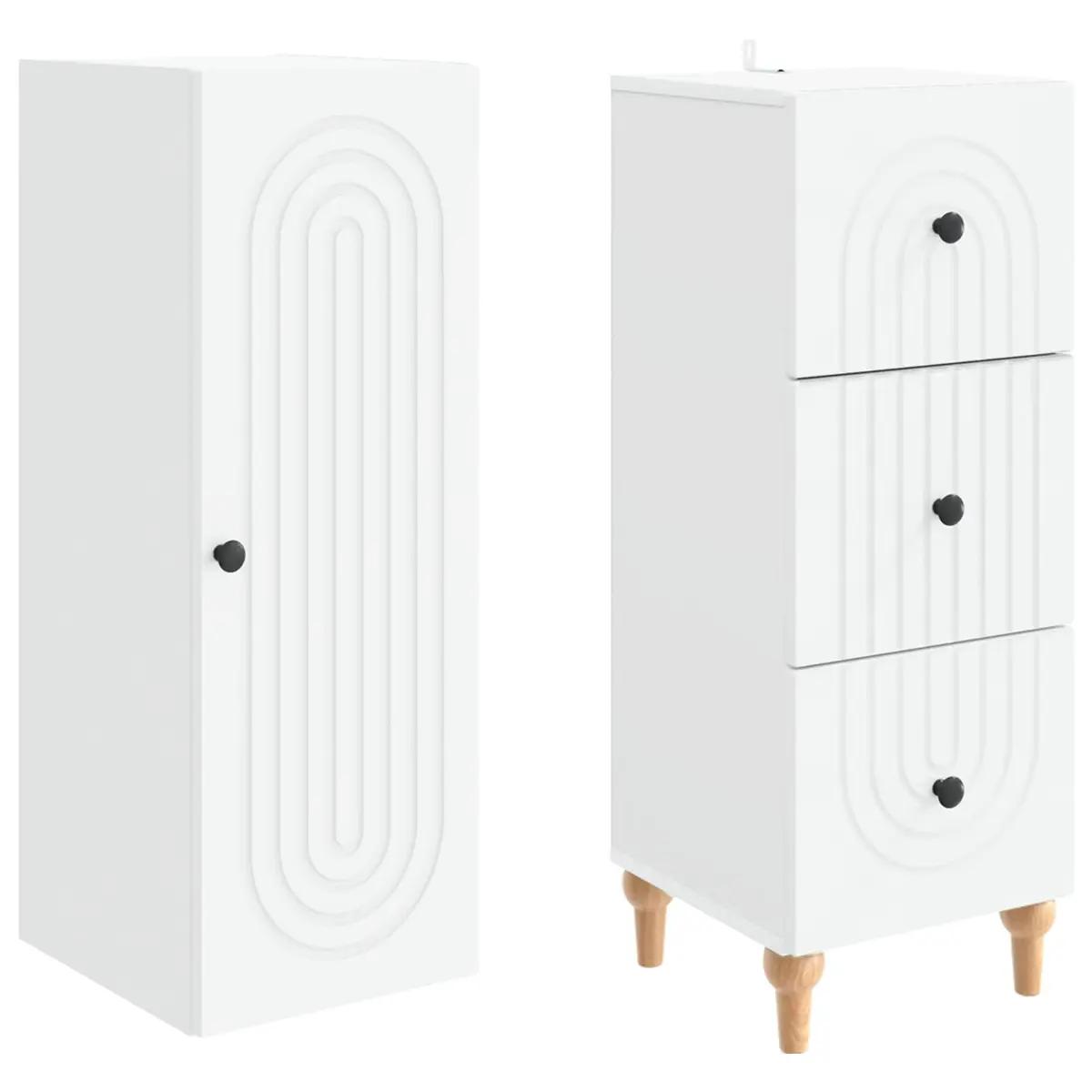 Cabinet Set 2 pcs Storage Furniture Engineered Wood Indoor Outdoor 33x34.5x90cm