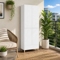 Engineered Wood Cabinet Set 2 Pieces Storage Furniture 66x34.5x95cm Shelving