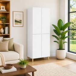 Cabinet Set 2 Pieces Storage Furniture with Drawers Compartments Modern Home