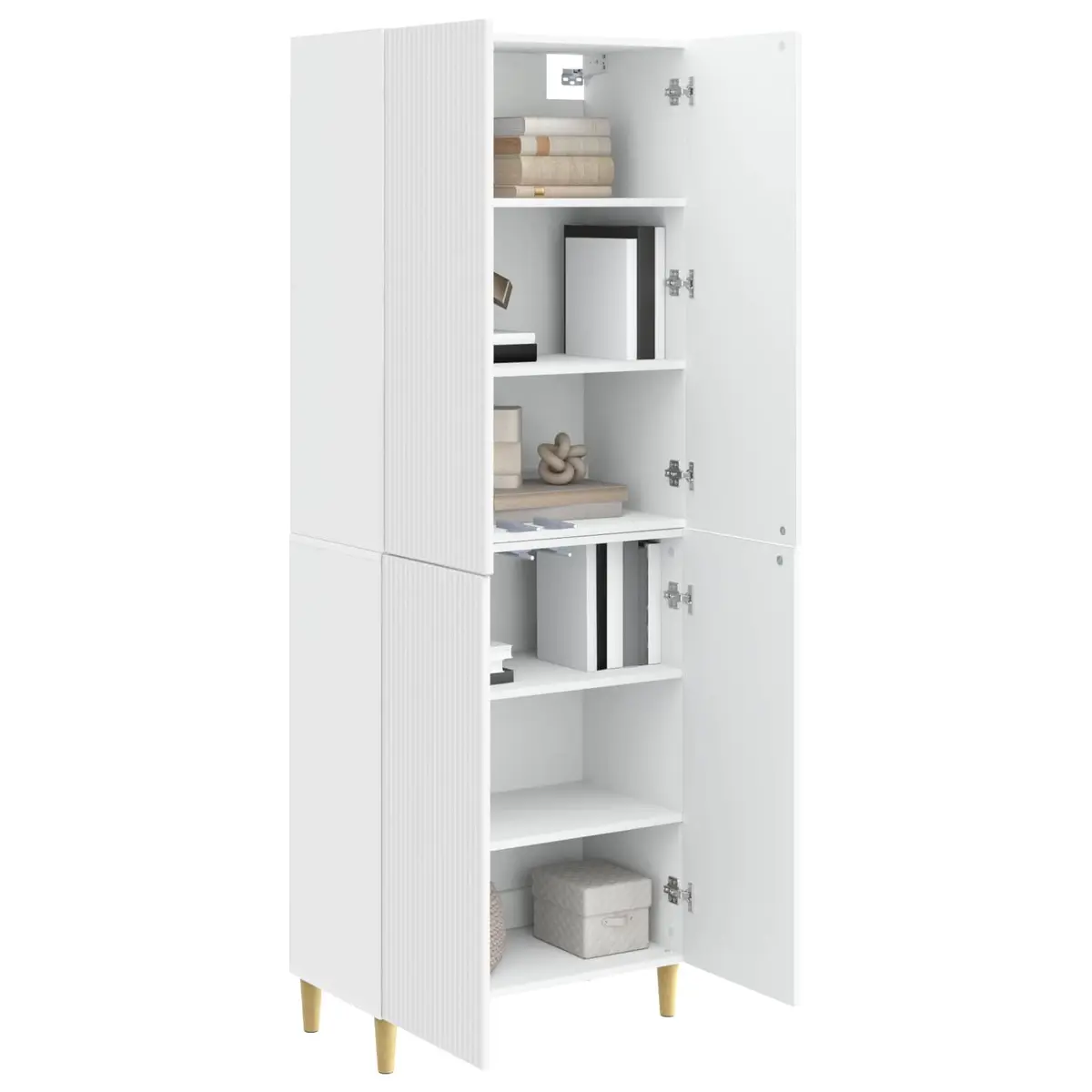 Cabinet Set 2 Pieces Modern Storage Furniture with Drawers and Compartments Engineered Wood
