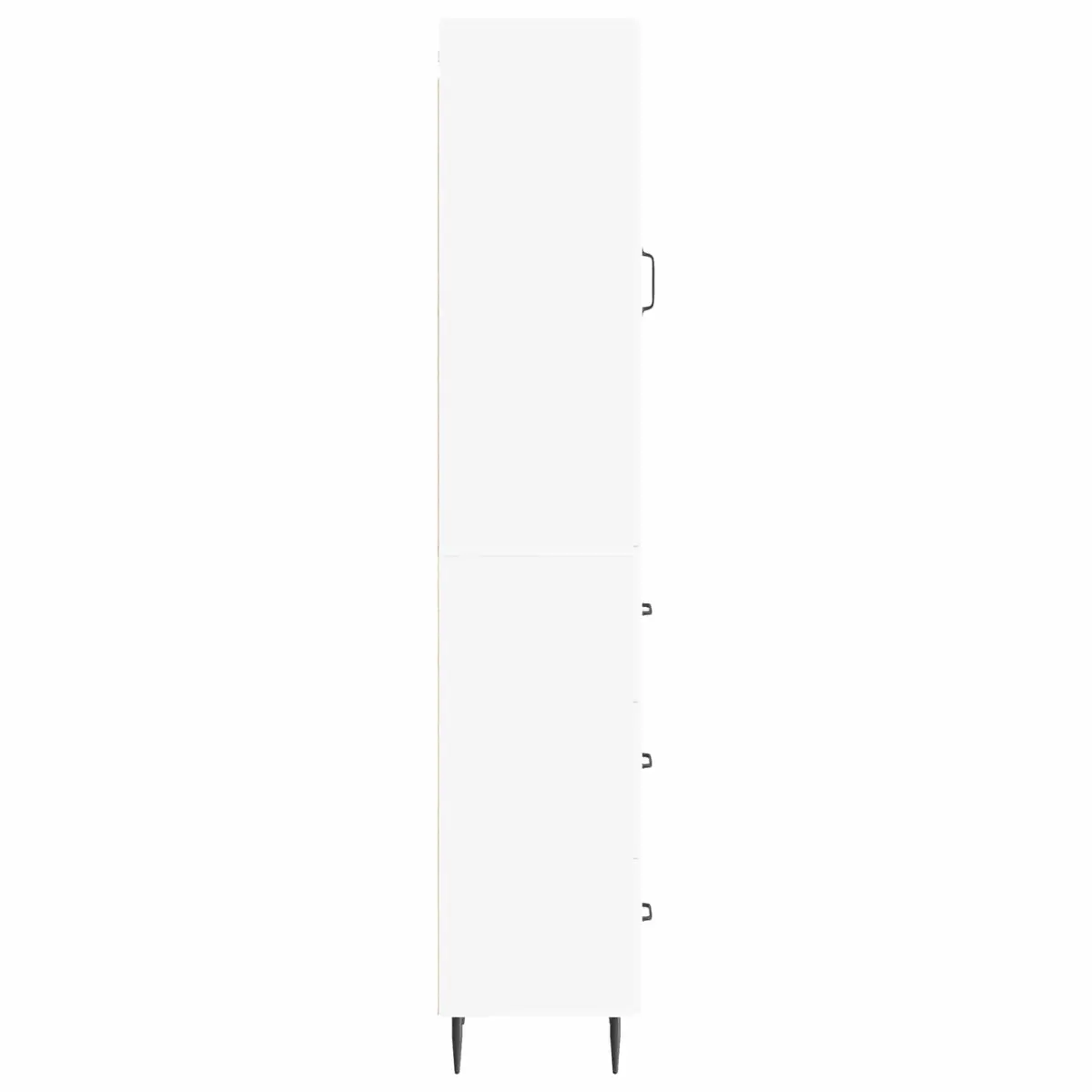 Storage Cabinet Set 2 Pieces White Modern Engineered Wood Shelves