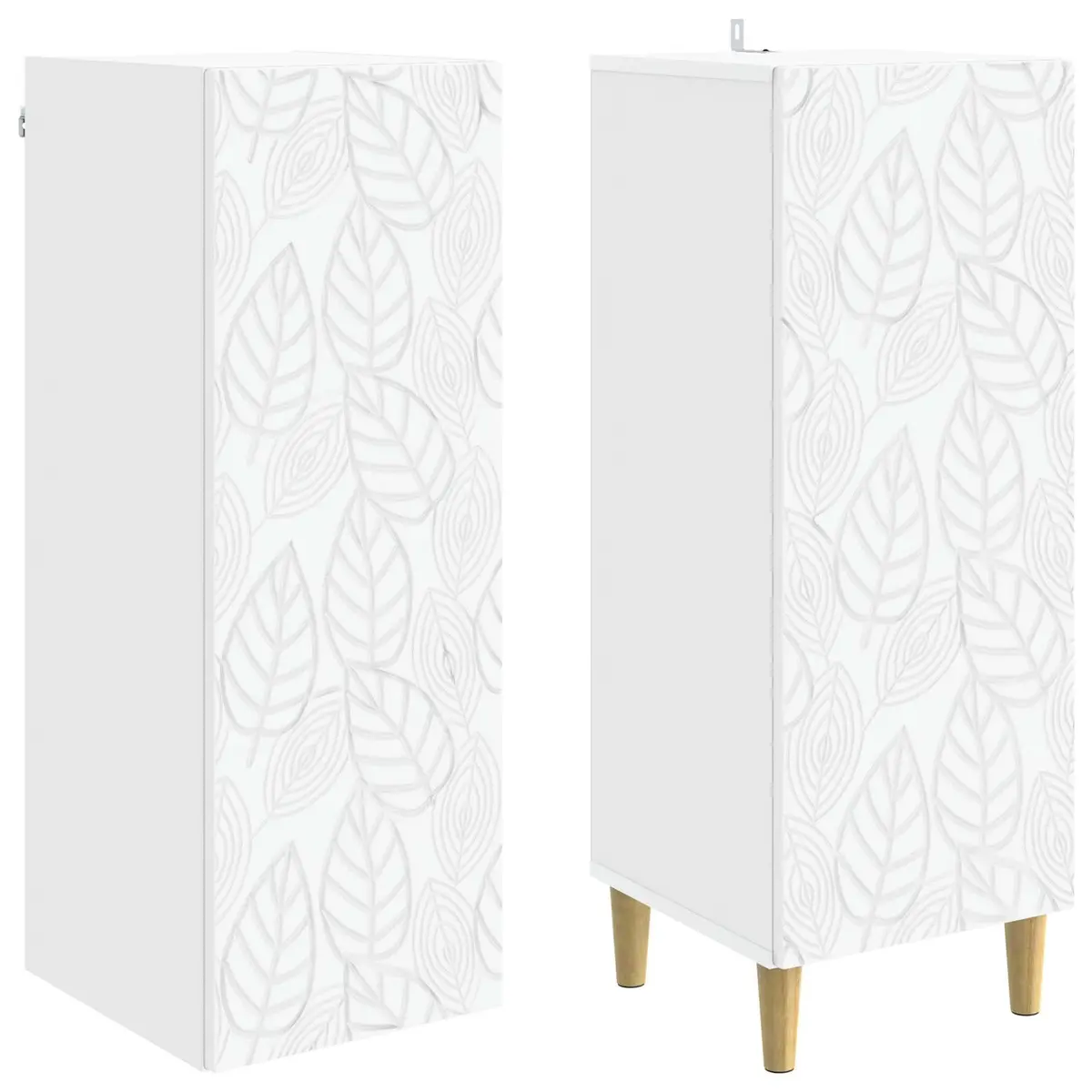 Cabinet Set 2 Piece White Storage Furniture Engineered Wood Composite Living Room