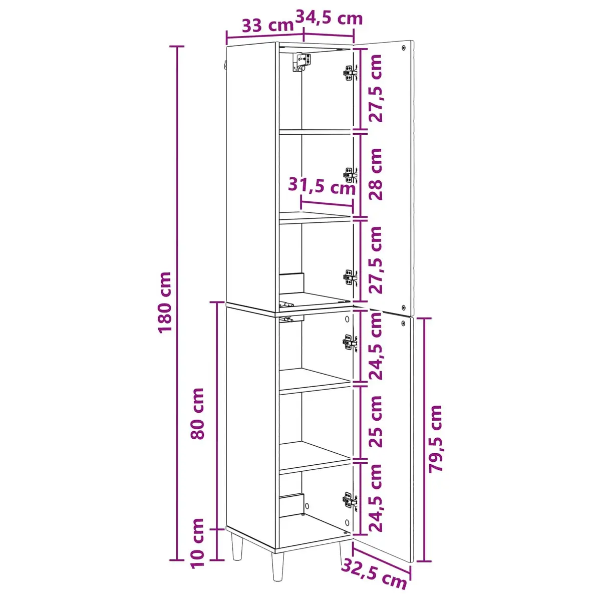 Cabinet Set 2 Piece White Storage Furniture Engineered Wood Composite Living Room