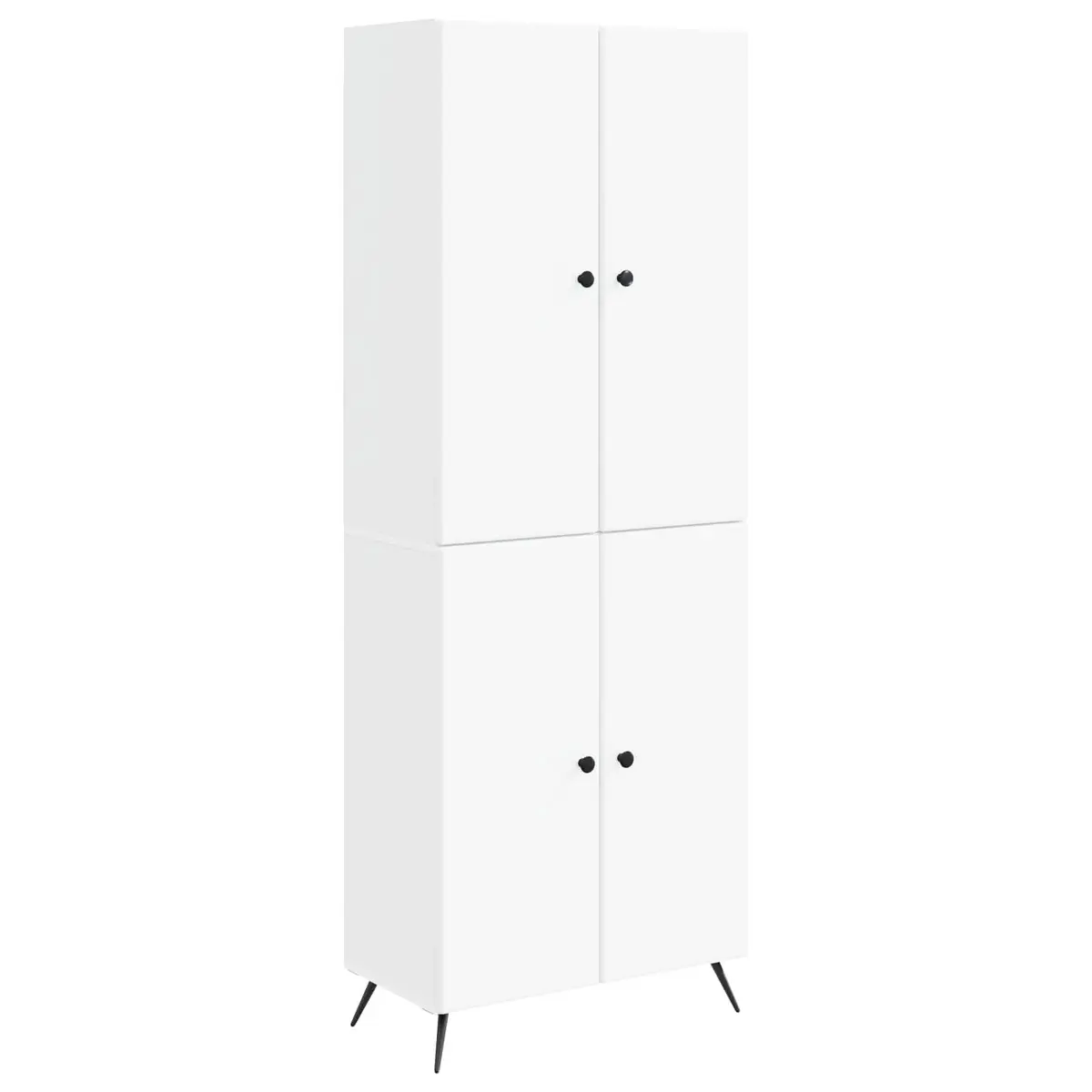 Cabinet Set 2 Pieces White Engineered Wood Storage Furniture Shelves Drawers